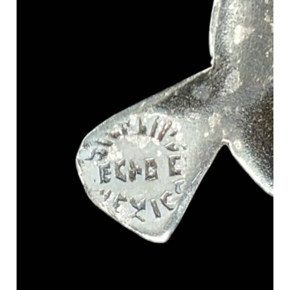 VTG Taxco Sterling Silver Turtle Brooch Pin Miguel Melendez Mexico Stone Inlay - Picture 8 of 14